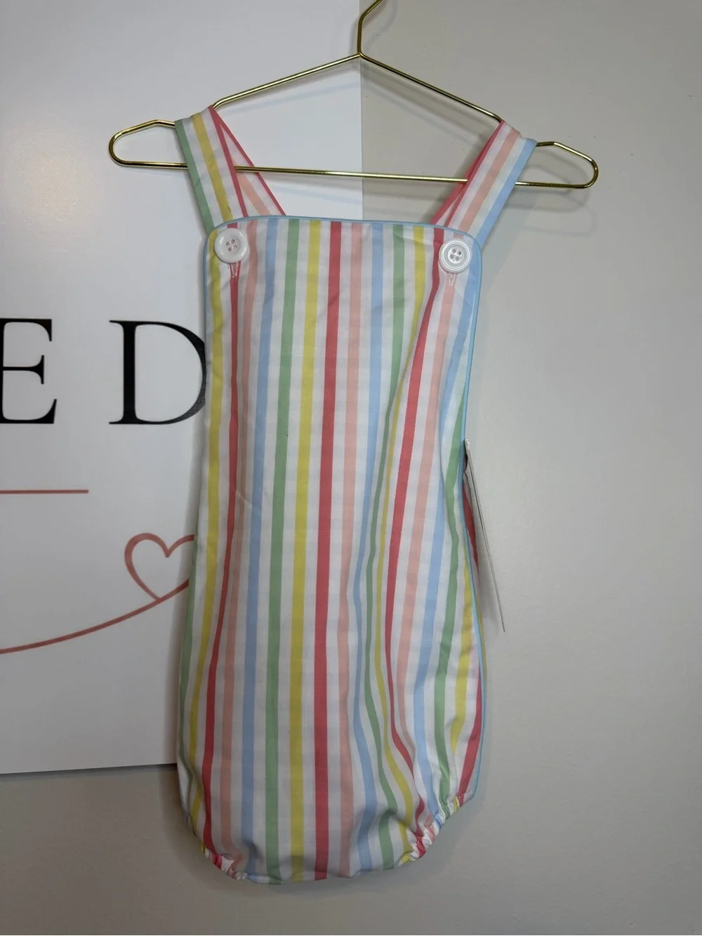 NWT Pastel Multistripe Bubble Romper for Kids - Sleeveless